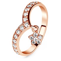 Gold ring with cubic zirconia K0140F, 1.98
