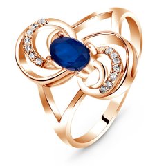 Gold ring with sapphire ФКз190С, 16, 2.93