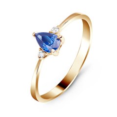 Gold ring with sapphire nano СКз1001НС, 15, 1.5
