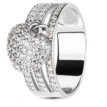 White gold ring with cubic zirconia FKBz004, 5.29