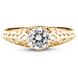 Gold ring with cubic zirkonia ФКз207, 2.34