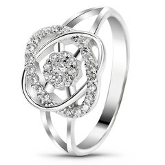 White gold ring with cubic zirconia FKBz222, 2.12