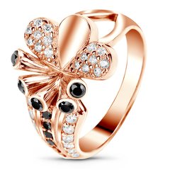 Red gold ring with cubic zirconia FKz070CH, 4.89