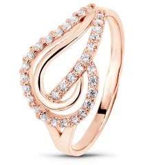 Red gold ring with cubic zirconia FKz116, 1.93