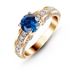 Ring of gold with sapphire nano БКз101НС, 15, 4.07