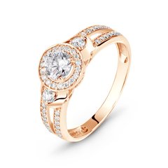 Gold ring with cubic zirkonia ПДКз77, 2.57