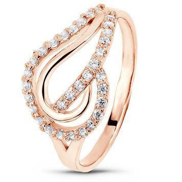 Red gold ring with cubic zirconia FKz116, 1.93