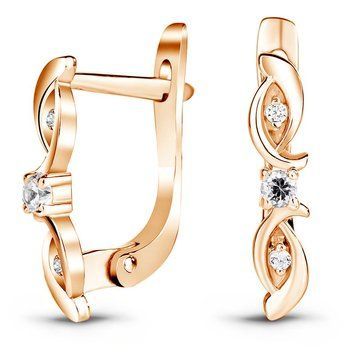 Серьги из золота с фианитами Сз2121, 2.21