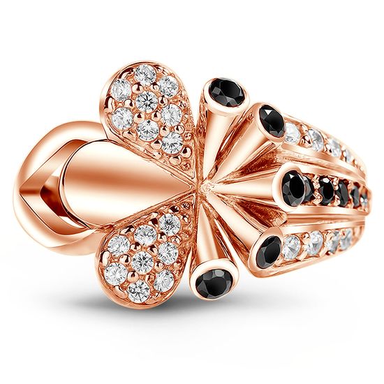 Red gold ring with cubic zirconia FKz070CH, 4.89