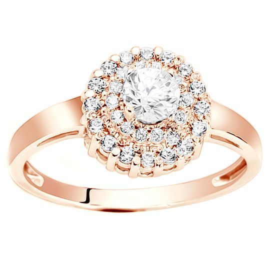 Red gold ring with cubic zirconia Kz2093, 2.09
