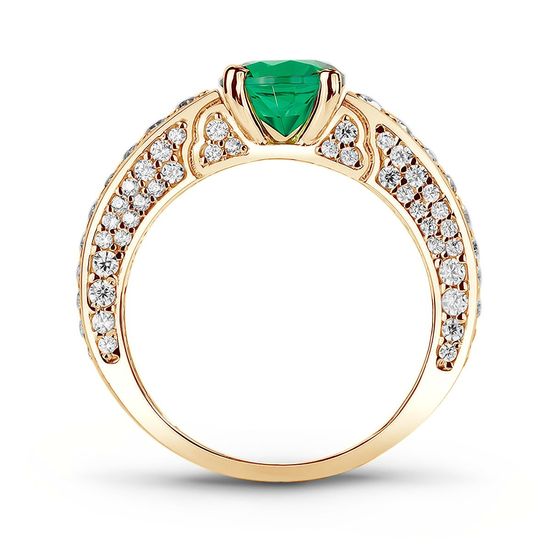 Ring made of gold with emerald nano БКз102НИ, 15, 4.86