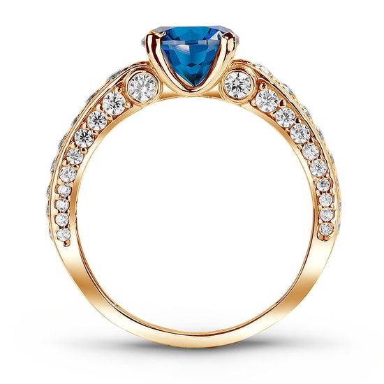 Ring of gold with sapphire nano БКз101НС, 4.07