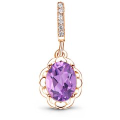 Gold pendant with natural amethyst PDz26AM, 1.73