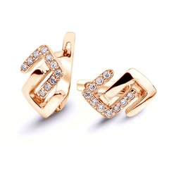 Earrings made of gold with cubic zirkonia ФСз051