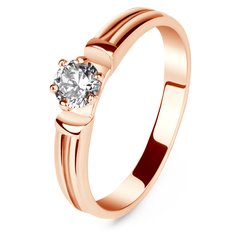 Gold ring with cubic zirconia K10025F, 2.81