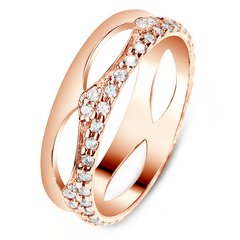 Gold ring with Cubic Zirkonia ФКз127, 2.74