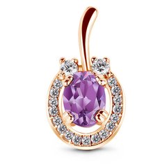 Gold pendant with natural amethyst PDz99AM, 2.27