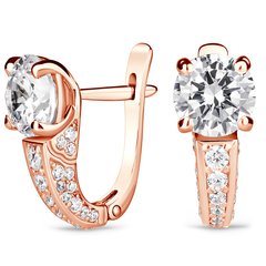 Gold earrings with cubic zirkonia S20102F, 4.17