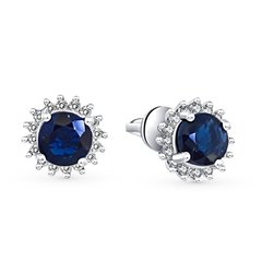 Gold earrings with sapphires and diamonds СС5507Б