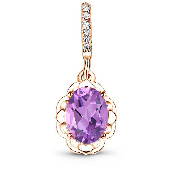 Gold pendant with natural amethyst PDz26AM, 1.65
