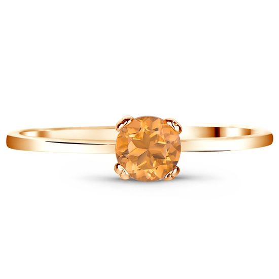 Золотое кольцо с натуральным цитрином Кз2094Ц, 17.5, 1.38