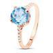 Gold ring with natural topaz K25T