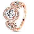 Red gold ring with cubic zirconia PDKz72, 3.40