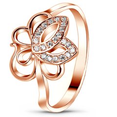 Red gold ring with cubic zirconia FKz208, 1.72