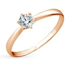 Золотое кольцо с бриллиантом БК9607, 1.5