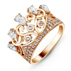 Gold ring with cubic zirkonia СКз6024, 3.79