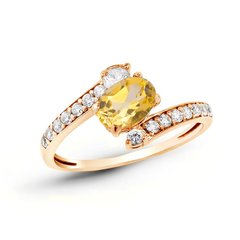 Gold ring with natural citrine ПДКз87Ц, 2.12