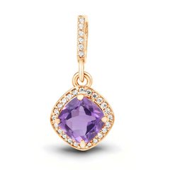 Gold pendant with natural amethyst PDz80AM, 1.62