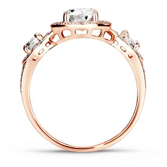 Red gold ring with cubic zirconia PDKz72, 3.40