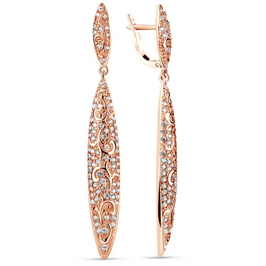 Gold earrings with cubic zirconia FSz038, 12.51