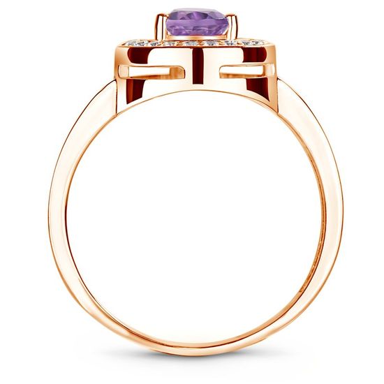 Gold ring with natural amethyst ПДКз204АМ, 4.19