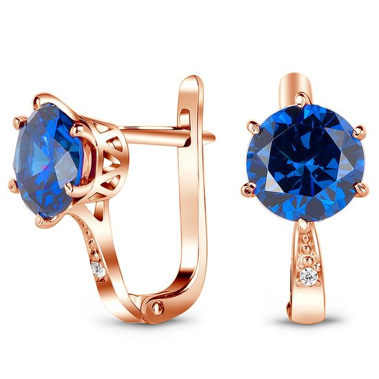 Gold earrings with sapphire nano S21NS, 4.63