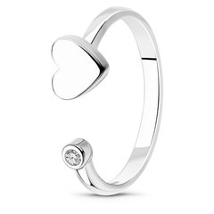White gold ring with cubic zirconia FKBz508, 1.56