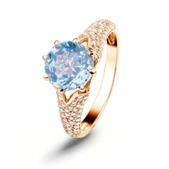 Gold ring with natural topaz ПДКз53Т, 16, 3.42