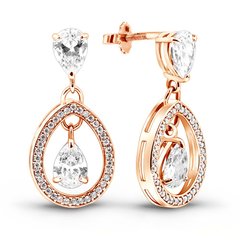 Gold earrings with cubic zirkonia ПДСз82