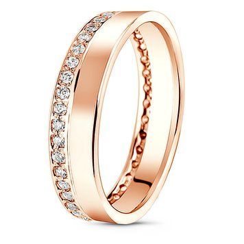 Red gold ring with cubic zirconia FKz125, 2.7