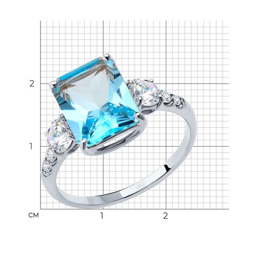 White gold ring with topaz PDKBz501T, 3.39