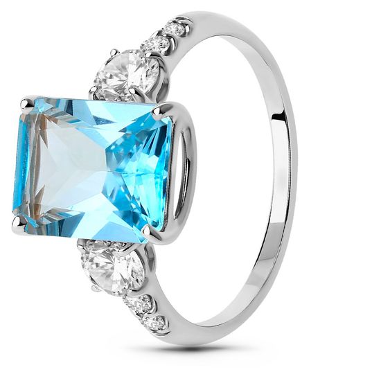 White gold ring with topaz PDKBz501T, 3.39