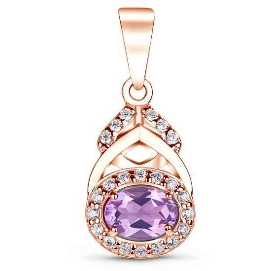 Gold pendant with natural amethyst PDz02AM, 2,6
