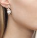 Gold earrings with pearls and cubic zirkonia ЖС2001
