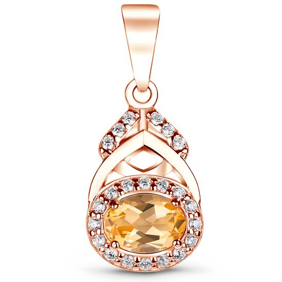 Gold pendant with natural citrine PDz02C, 2,6