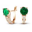 Gold earrings with emerald nano БСз102НИ