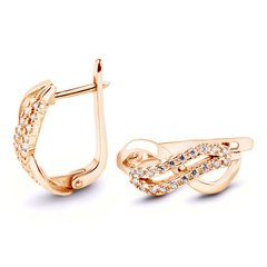 Gold earrings with cubic zirkonia ФСз120