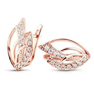 Золотые серьги с фианитами ФСз119, 3.98
