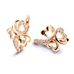 Earrings made of gold with cubic zirkonia ФСз130