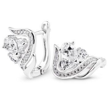 Серьги из белого золота с фианитами ПДСБз107, 4.92